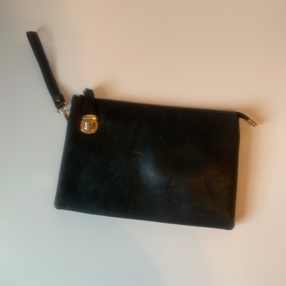 Black Convertible Clutch/Crossbody - Picture 1 of 4